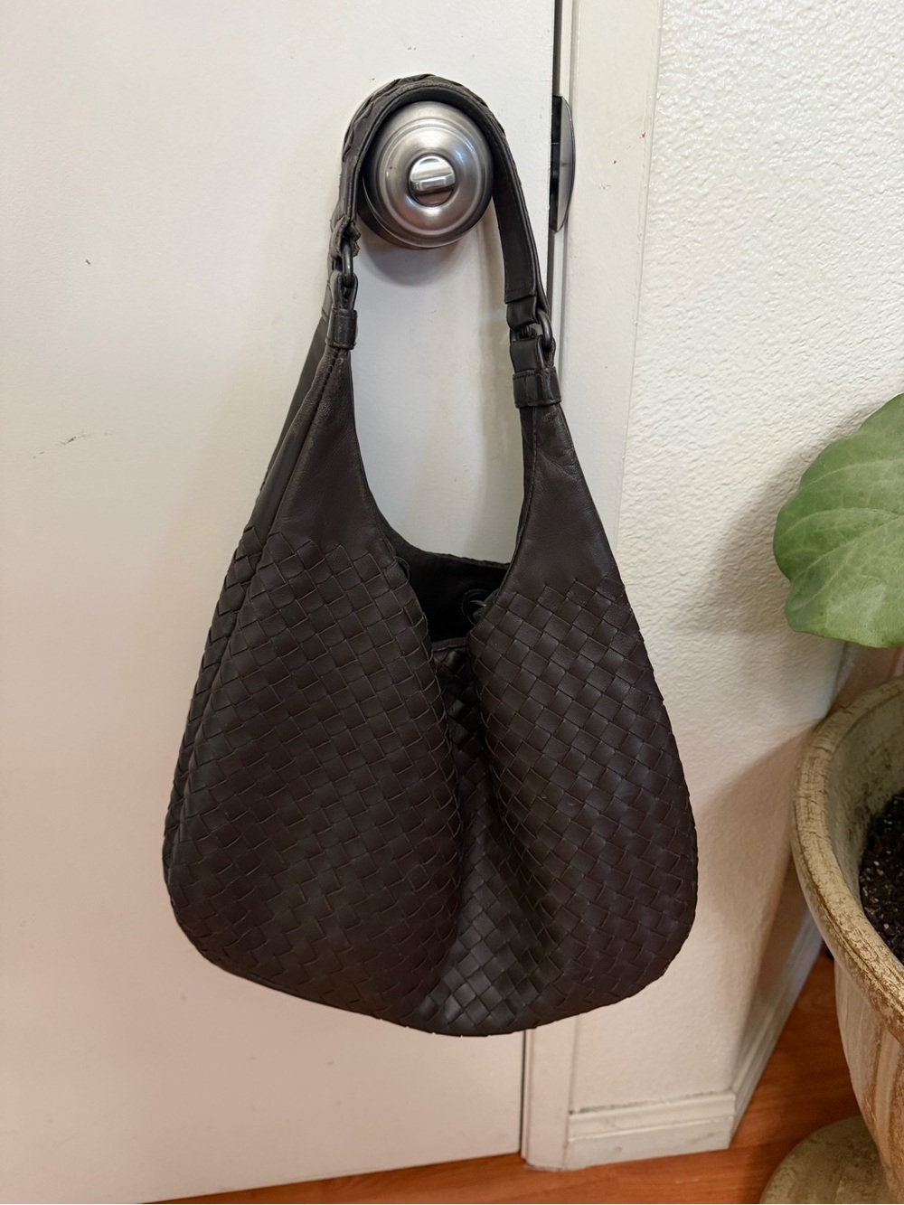Bottega Veneta Chocolate Brown Intrecciato Hobo Bag